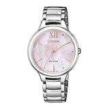 CITIZEN EM0558-81Y ECO-DRIVE SILVER STAINLESS STEEL WOMEN'S WATCH - H2 Hub Watches