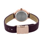 CASIO SHEEN SHE-3034GL-7A2UDF QUARTZ ROSE GOLD STAINLESS STEEL PURPLE LEATHER STRAP WOMEN'S WATCH - H2 Hub Watches