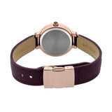 CASIO SHEEN SHE-3034GL-7A2UDF QUARTZ ROSE GOLD STAINLESS STEEL PURPLE LEATHER STRAP WOMEN'S WATCH - H2 Hub Watches