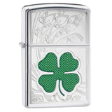 ZIPPO #24699 CLOVER HIGH POLISH CHROME LIGHTER