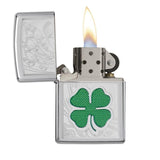 ZIPPO #24699 CLOVER HIGH POLISH CHROME LIGHTER