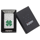 ZIPPO #24699 CLOVER HIGH POLISH CHROME LIGHTER