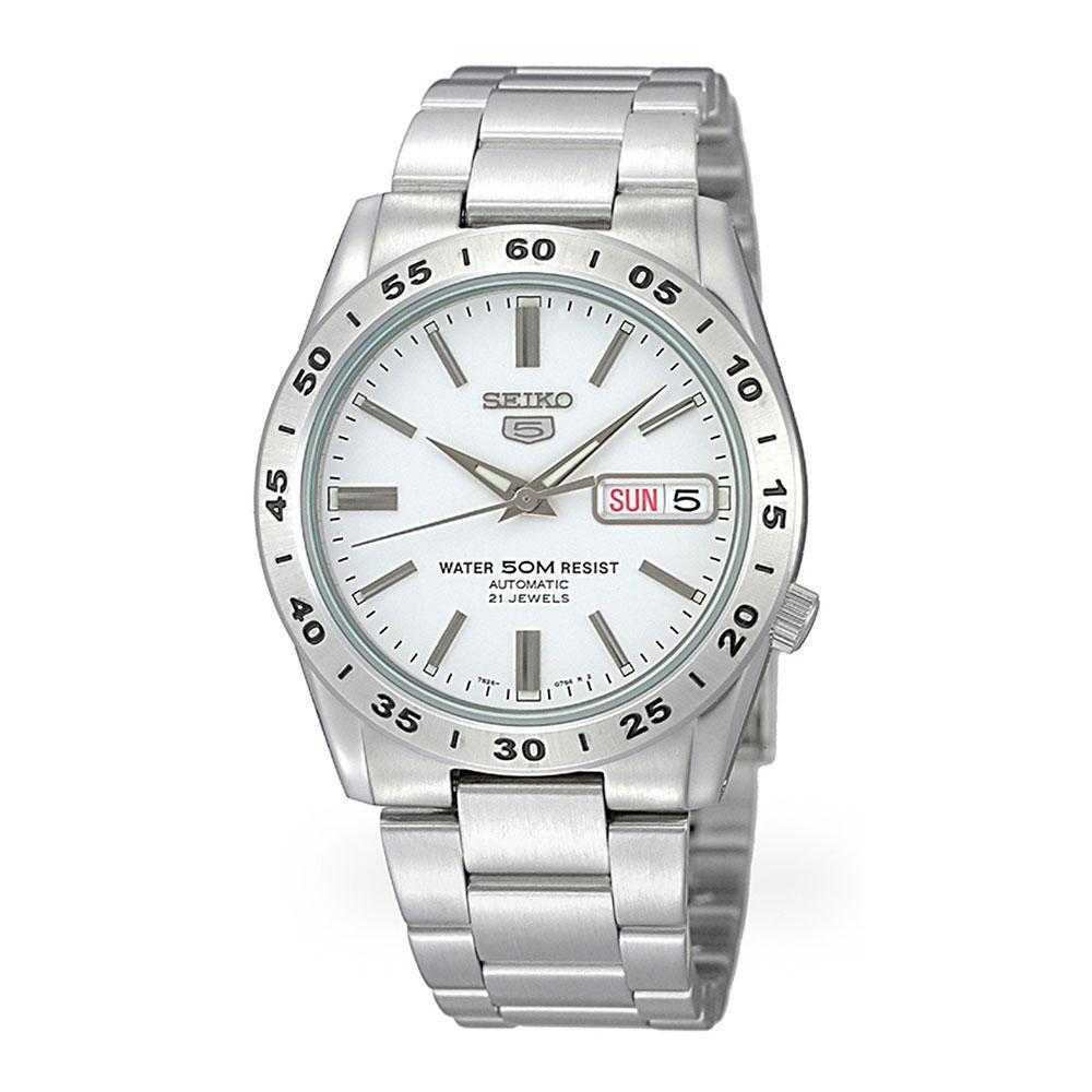 SEIKO 5 SNKD97K1P AUTOMATIC STAINLESS STEEL MEN'S SILVER WATCH - H2 Hub Watches