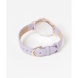 OLIVIA BURTON Secret Garden Violet Rose Gold Gray Leather Women's Watch OB16FS106