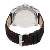 FERRARI SCUDERIA PRIMATO CHRONOGRAPH SILVER STAINLESS STEEL 0830444 BLACK LEATHER STRAP MEN'S WATCH - H2 Hub Watches