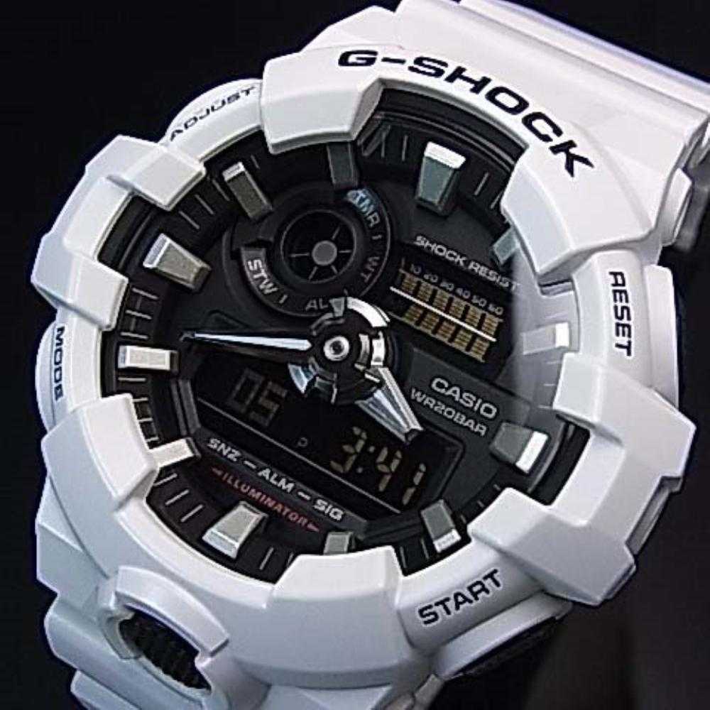 CASIO G-SHOCK GA-700-7ADR DIGITAL QUARTZ WHITE RESIN MEN'S WATCH - H2 Hub Watches