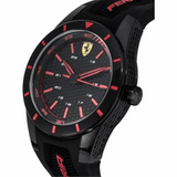 FERRARI SCUDERIA REDREV ANALOG QUARTZ BLACK RESIN 0840004 SILICONE STRAP MEN'S WATCH - H2 Hub Watches