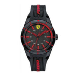 FERRARI SCUDERIA REDREV ANALOG QUARTZ BLACK RESIN 0840004 SILICONE STRAP MEN'S WATCH - H2 Hub Watches
