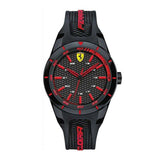 FERRARI SCUDERIA REDREV ANALOG QUARTZ BLACK RESIN 0840004 SILICONE STRAP MEN'S WATCH - H2 Hub Watches