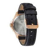 FERRARI SCUDERIA PILOTA ANALOG QUARTZ GOLD STAINLESS STEEL 830522 BLACK LEATHER STRAP MEN'S WATCH - H2 Hub Watches