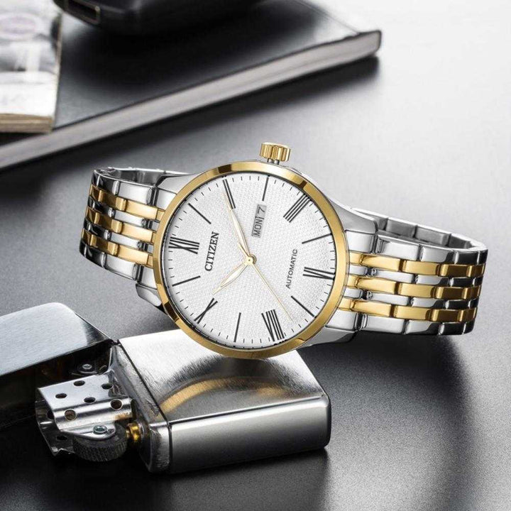 CITIZEN NH8354-58AB AUTOMATIC TWO TONE GOLD STAINLESS STEEL MEN'S WATCH - H2 Hub Watches