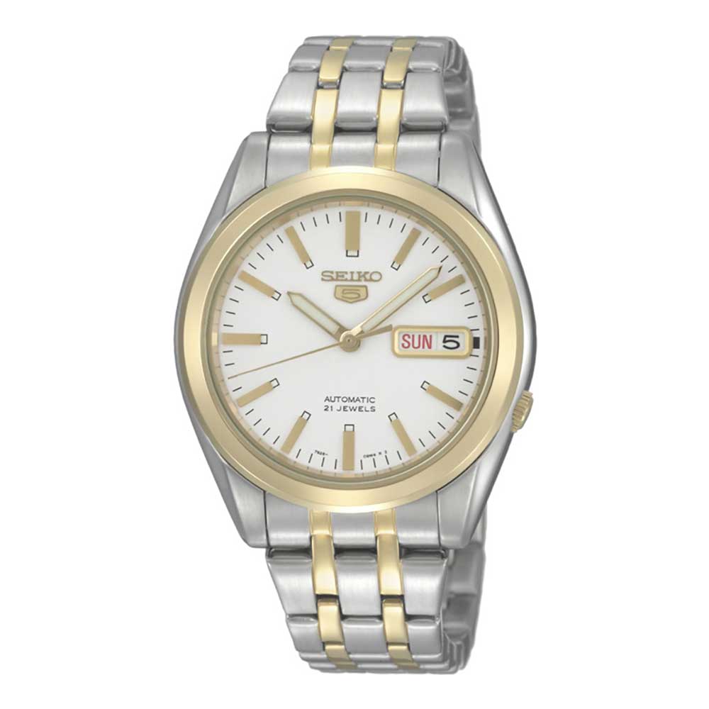 SEIKO 5 SNKG98K1 STAINLESS STEEL MEN'S TWO TONE WATCH - H2 Hub Watches