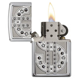ZIPPO CLASSIC LIGHTER SWAROVSKI CRYSTAL BLING EMBLEM #20904