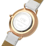 DANIEL WELLINGTON CLASSIC PETITE BONDI ROSE GOLD STAINLESS STEEL DW00100189 WHITE LEATHER STRAP WOMEN'S WATCH
