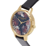 OLIVIA BURTON WINTER BLOOMS BLACK & FLORAL & STONE OB16WG74 WOMEN'S WATCH