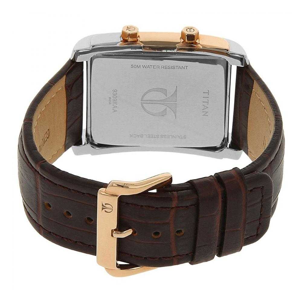 TITAN CLASSIQUE DUAL TIME LEATHER 9309KL01 MEN'S WATCH - H2 Hub Watches
