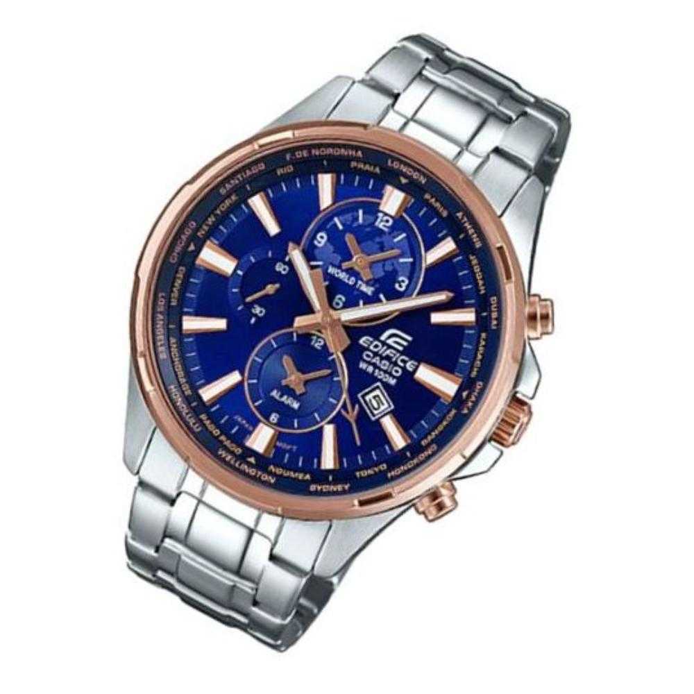 CASIO EDIFICE EFR-304PG-2AVUDF 3-HAND ANALOG TWO TONE STAINLESS STEEL MEN'S WATCH - H2 Hub Watches