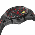 FERRARI SCUDERIA REDREV ANALOG QUARTZ BLACK RESIN 0840004 SILICONE STRAP MEN'S WATCH - H2 Hub Watches