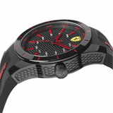 FERRARI SCUDERIA REDREV ANALOG QUARTZ BLACK RESIN 0840004 SILICONE STRAP MEN'S WATCH - H2 Hub Watches