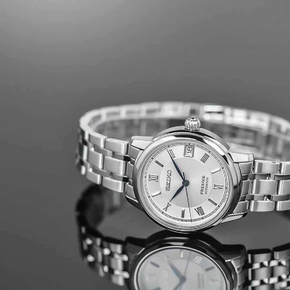 SEIKO PRESAGE SRP857J1 AUTOMATIC STAINLESS STEEL WOMEN'S SILVER WATCH - H2 Hub Watches