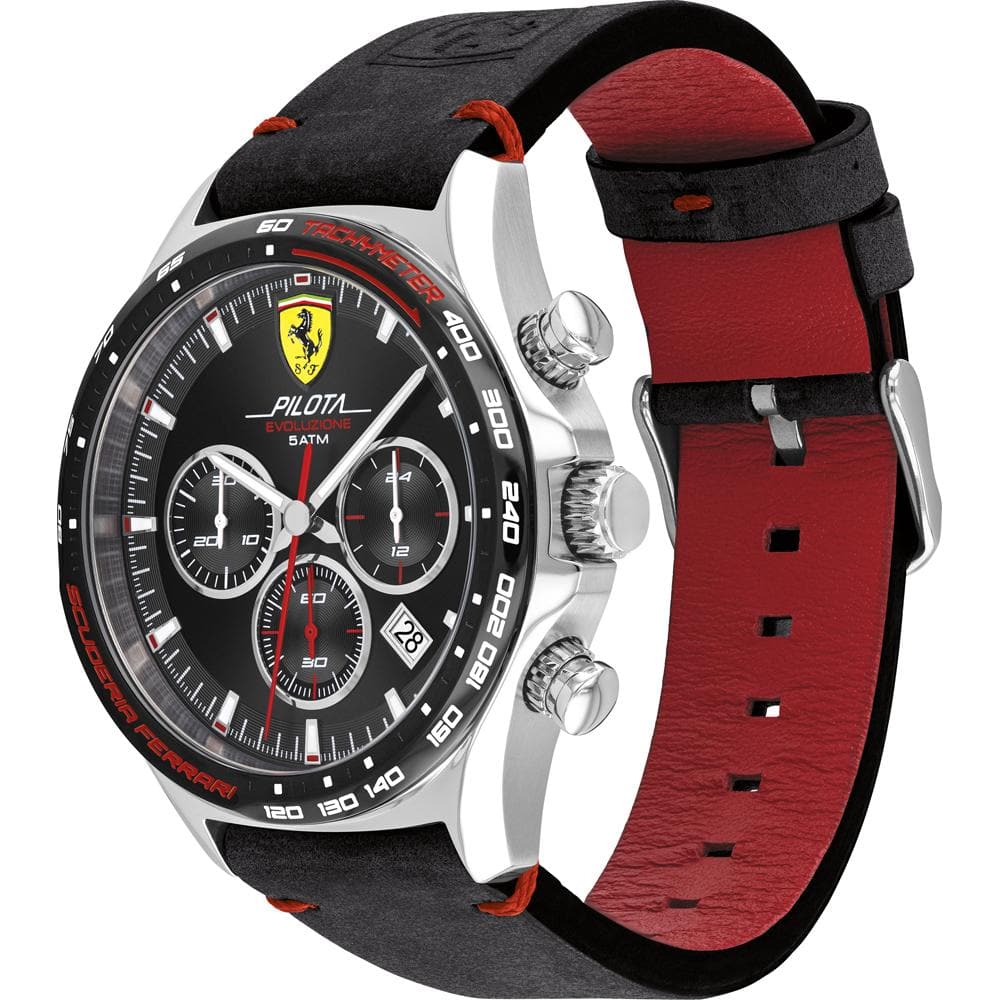 FERRARI PILOTA EVO LEATHER STRAP WATCH 0830710 MEN'S WATCH - H2 Hub Watches