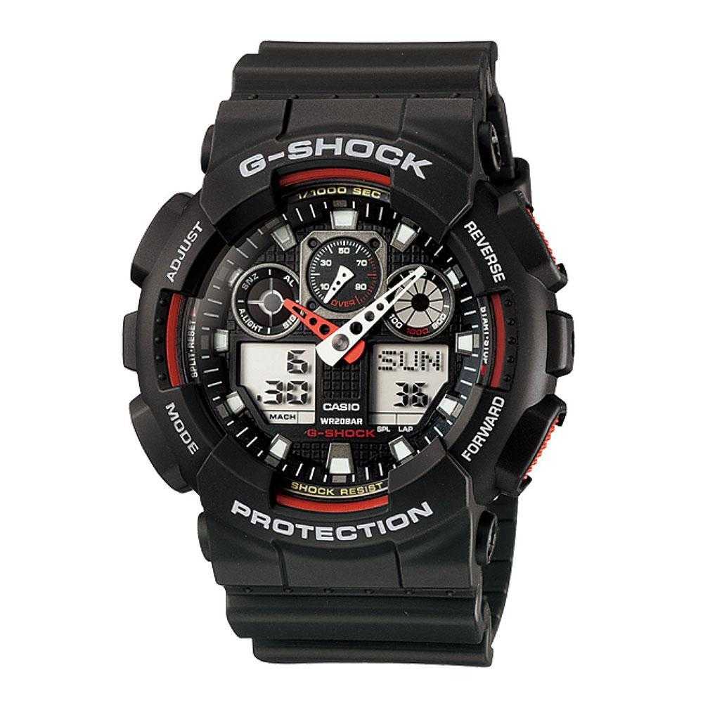 CASIO G-SHOCK GA-100-1A4DR DIGITAL QUARTZ BLACK RESIN MEN'S WATCH - H2 Hub Watches