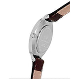 DANIEL WELLINGTON CLASSIC PETITE BRISTOL SILVER STAINLESS STEEL DW00100183 BROWN LEATHER STRAP WOMEN'S WATCH