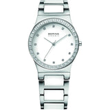 BERING 32435-754 CERAMIC WHITE DIAL SWAROVSKI CRYSTAL QUARTZ WOMEN'S WATCH