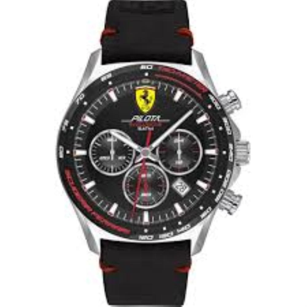 FERRARI PILOTA EVO LEATHER STRAP WATCH 0830710 MEN'S WATCH - H2 Hub Watches