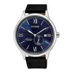 CITIZEN NJ0090-21L AUTOMATIC TITANIUM BLACK LEATHER STRAP MEN'S WATCH - H2 Hub Watches