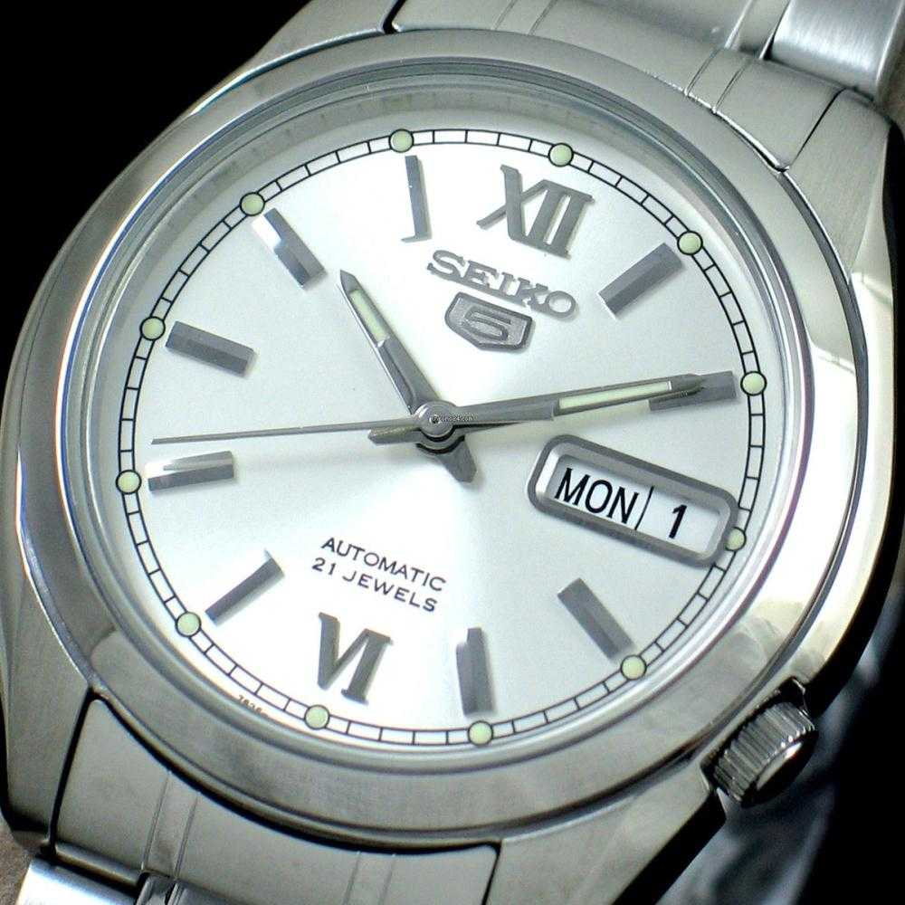 SEIKO 5 SNKL51K1 AUTOMATIC STAINLESS STEEL MEN'S SILVER WATCH - H2 Hub Watches