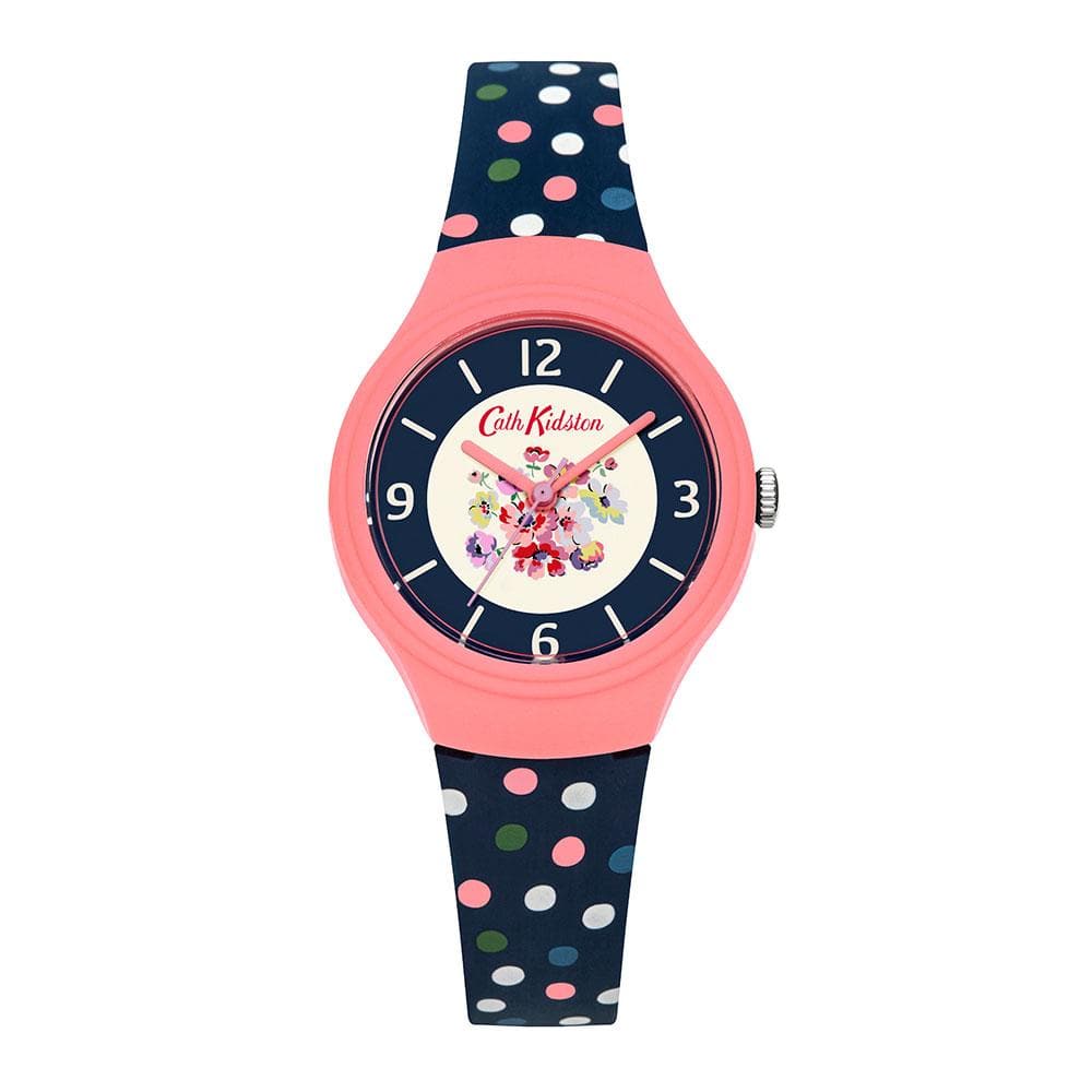 CATH KIDSTON QUARTZ MALLORY BUNCH PINK PLASTIC CKL027UP DOTS SILICONE STRAP LADIES WATCH - H2 Hub Watches
