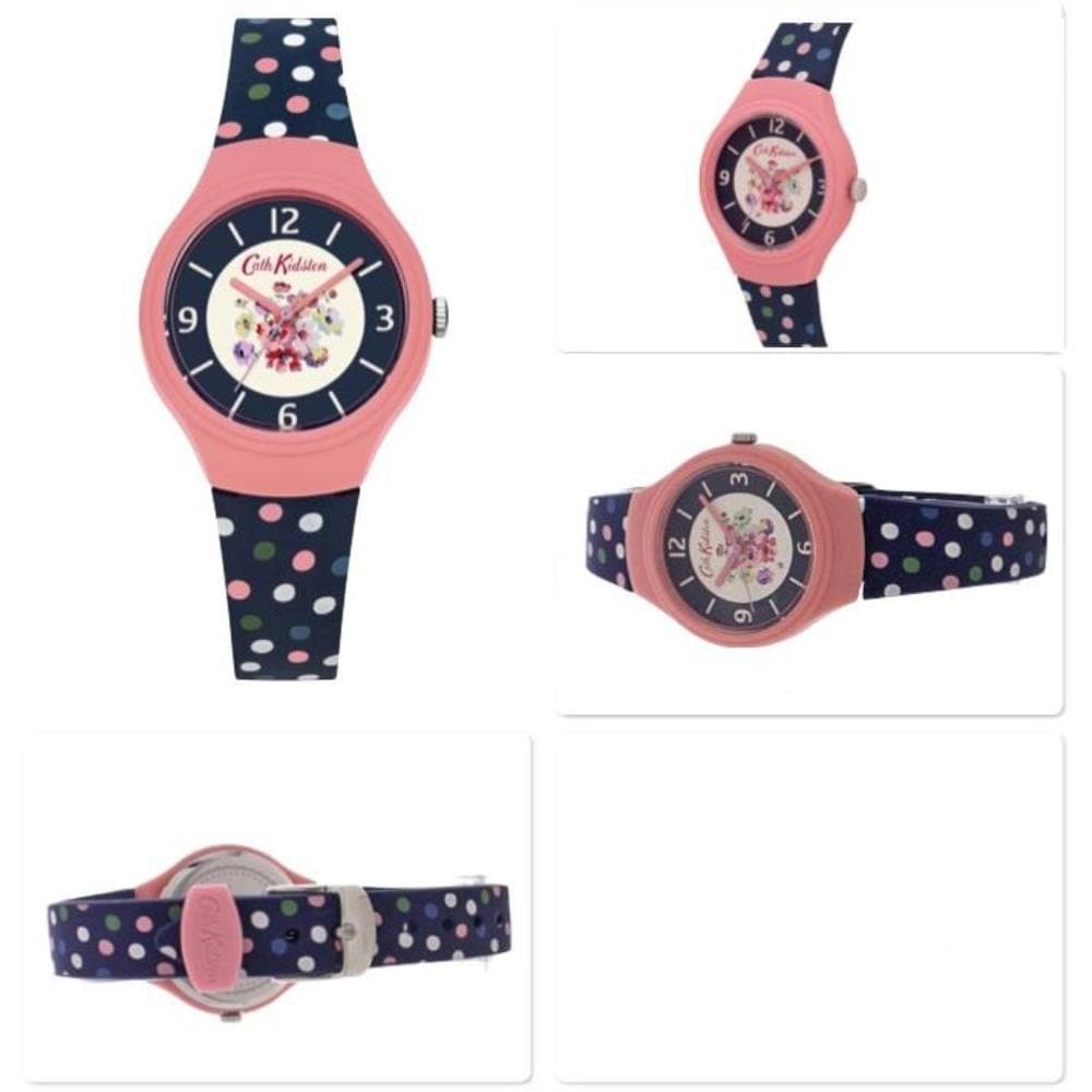 CATH KIDSTON QUARTZ MALLORY BUNCH PINK PLASTIC CKL027UP DOTS SILICONE STRAP LADIES WATCH - H2 Hub Watches