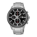 SEIKO GENERAL SSC255P1 SOLAR CHRONOGRAPH STAINLESS STEEL MEN'S SILVER WATCH - H2 Hub Watches