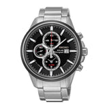 SEIKO GENERAL SSC255P1 SOLAR CHRONOGRAPH STAINLESS STEEL MEN'S SILVER WATCH - H2 Hub Watches