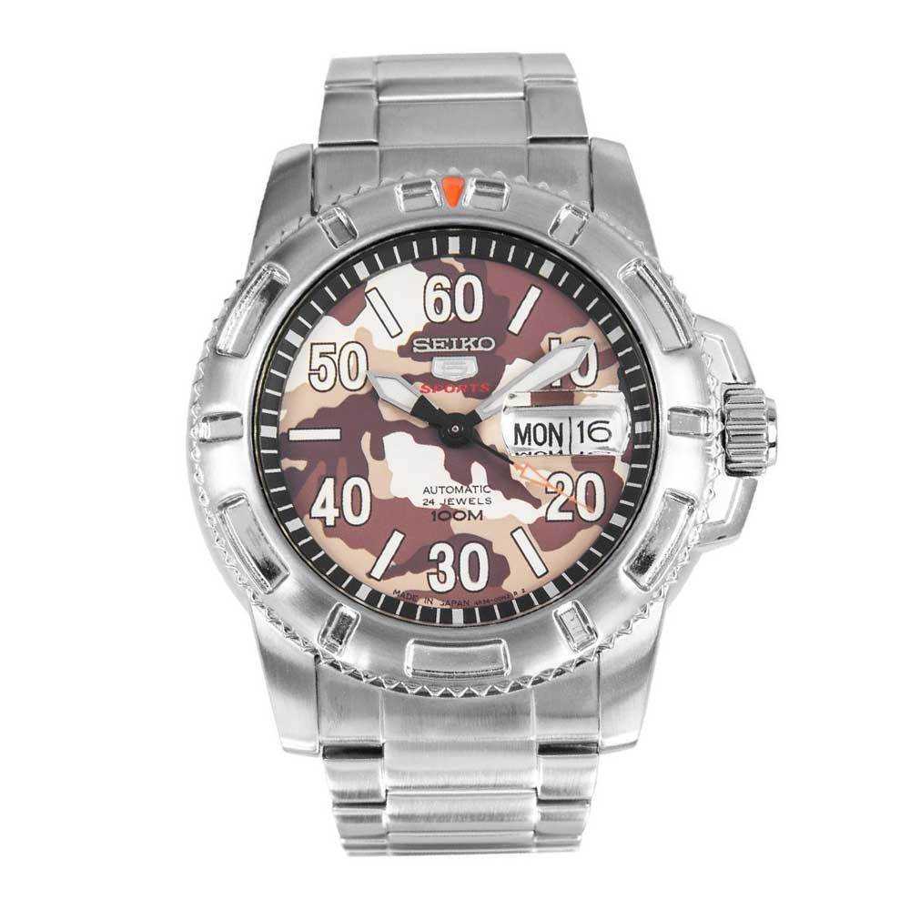 SEIKO 5 SRP221K1 SPORTS AUTOMATIC STAINLESS STEEL MEN'S SILVER WATCH - H2 Hub Watches