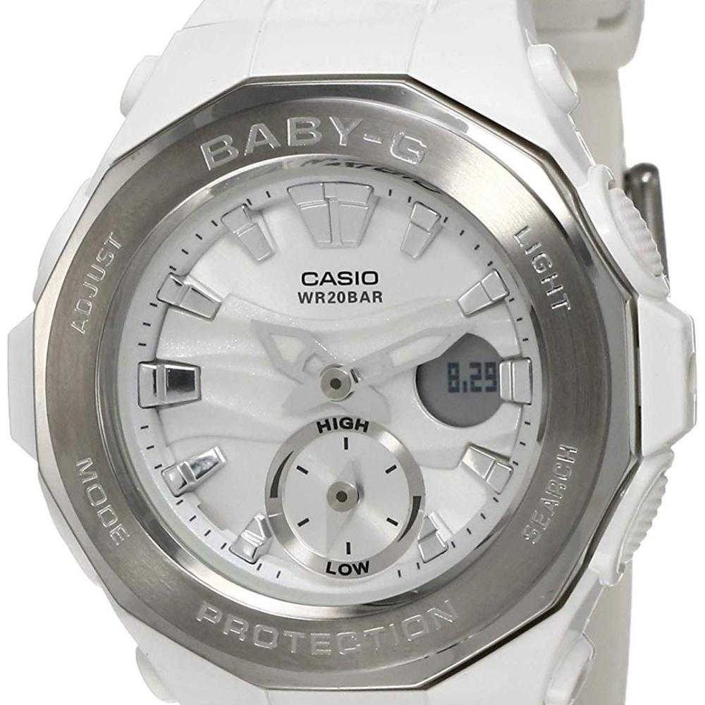 CASIO BABY-G BGA-220-7ADR DIGITAL QUARTZ WHITE SILVER RESIN WOMEN'S WATCH - H2 Hub Watches