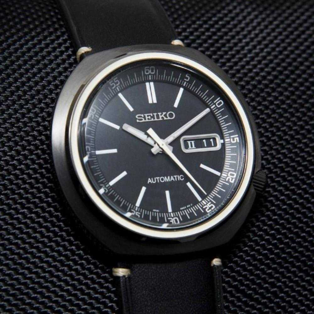 SEIKO GENERAL RECRAFT SRPC15K1 AUTOMATIC MEN'S BLACK LEATHER STRAP WATCH - H2 Hub Watches