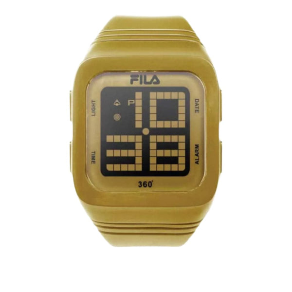 Fila Digital Gold Rubber Strap Men Watch 38-014-107