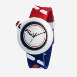 Fila Analog Quartz White Dial With Multicolor Silicone Strap Unisex Watch 38-6081-003