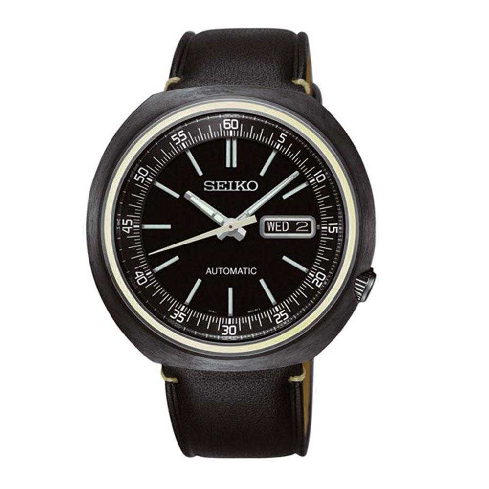SEIKO GENERAL RECRAFT SRPC15K1 AUTOMATIC MEN'S BLACK LEATHER STRAP WATCH - H2 Hub Watches