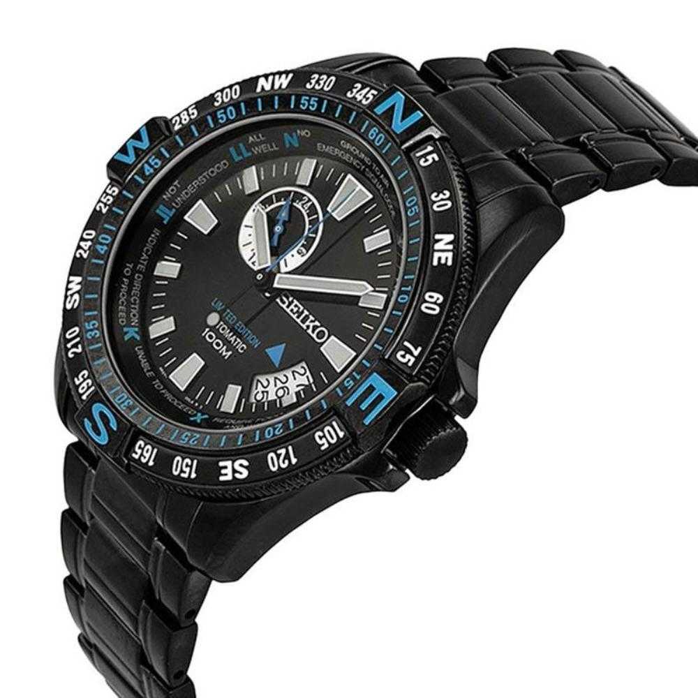 SEIKO 5 SUPERIOR SSA115K1 AUTOMATIC STAINLESS STEEL MEN'S BLACK WATCH - H2 Hub Watches