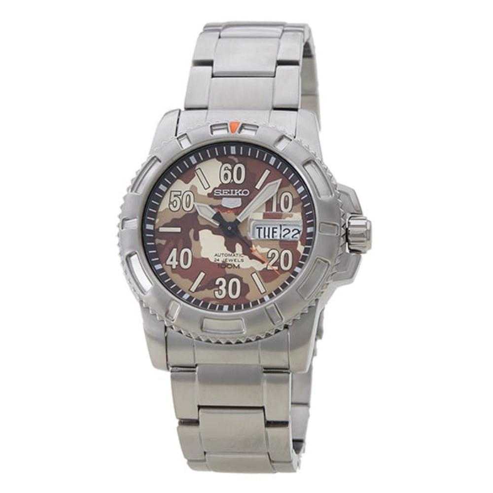 SEIKO 5 SRP221K1 SPORTS AUTOMATIC STAINLESS STEEL MEN'S SILVER WATCH - H2 Hub Watches