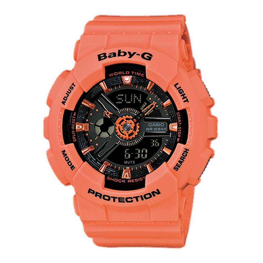 CASIO BABY-G BA-111-4A2DR DIGITAL QUARTZ ORANGE RESIN WOMEN'S WATCH - H2 Hub Watches