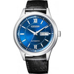 CITIZEN PD7150-03LB AUTOMATIC SILVER STAINLESS STEEL BLACK LEATHER STRAP WOMEN'S WATCH - H2 Hub Watches