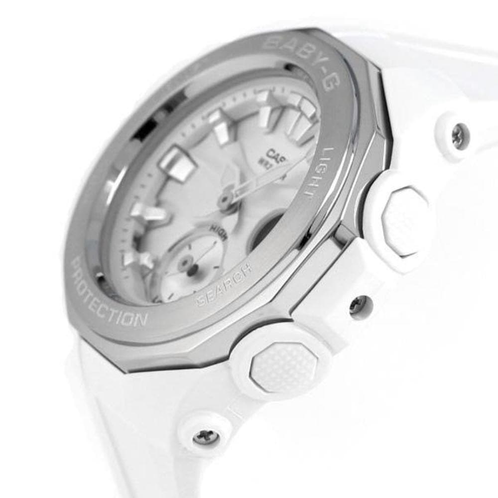 CASIO BABY-G BGA-220-7ADR DIGITAL QUARTZ WHITE SILVER RESIN WOMEN'S WATCH - H2 Hub Watches
