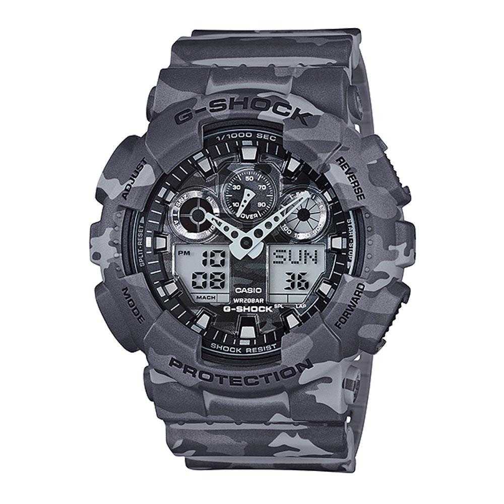 CASIO G-SHOCK GA-100CM-8ADR DIGITAL QUARTZ GREY CAMO RESIN MEN'S WATCH - H2 Hub Watches