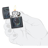 ZIPPO PLAYBOY MULTI COLOR BUNNY BLACK MATTE WINDPROOF POCKET LIGHTER #49155