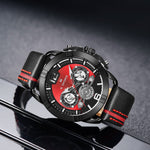 NAVIFORCE ANALOG NF9168 B/R/B STAINLESS STEEL CHRONOGRAPH QUARTZ MEN'S WATCH - H2 Hub Watches