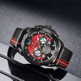 NAVIFORCE ANALOG NF9168 B/R/B STAINLESS STEEL CHRONOGRAPH QUARTZ MEN'S WATCH - H2 Hub Watches